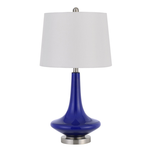 Set of 2 Navy Blue Glass Table Lamps
