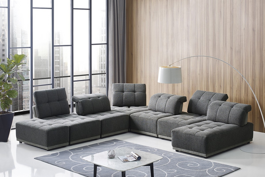 Gray 7pc Adjustable Sectional Sofa